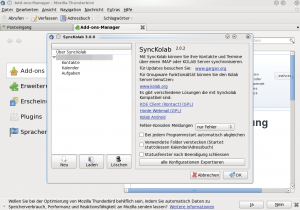 Abbildung 12: Trotz allem noch nachvollziehbar: Der Thunderbird 10, den Cent OS standardmäßig mitliefert, ist deutlich zu alt, auch wenn das Sync-Kolab-Plugin keine Fehlermeldung ausgibt.