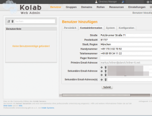 Abbildung 2: Nach erfolgreicher Installation gelingt das Login als Administrator am Web-GUI. Hier gilt es, zuerst einen Benutzer anzulegen.