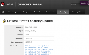 Abbildung 3: … und daraus wiederum zwei Advisories erstellt, weil der Bug sowohl Thunderbird als auch Firefox betraf.