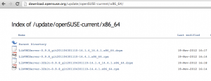 Abbildung 3: Open Suse wirft alle RPMs in ein Verzeichnis und serviert sie in einem eigenen Datumsformat.
