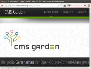 Im CMS Garden in Halle 6 der Cebit können Besucher eine große Auswahl freie Content-Management-Systeme kennenlernen.
