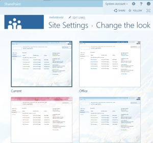 Abbildung 10: Viel Auswahl beim Look&Feel bieten sowohl Sharepoint …