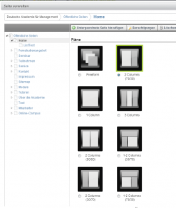 Abbildung 12: Viele Möglichkeiten eröffnen sich dem Admin, der neben den Themes auch die flexiblen Layouts von Liferay nutzt.