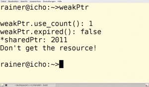 Abbildung 4: Das eingeschränkte Interface des Weak Pointer, der die Ressource nicht besitzt.