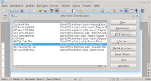 Abbildung 1: XML-XSLT ist einer der Wege, fremde Dateiformate in ODF oder Libre Office zu überführen. Das Officepaket hat bereits einige Filter an Bord.