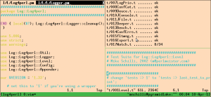 Abbildung 2: Ein Tmux-Window mit Editor, Testsuite und einer Testdatei.