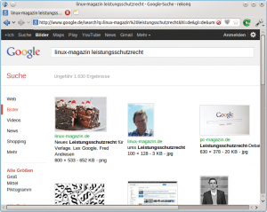 Abbildung 4: Vorsicht, unter Umständen ist diese Seite von Google mit Suchergebnissen als Thumbnail-Vorschauen rechtswidrig!