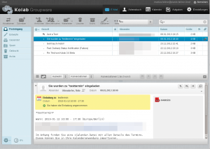 Abbildung 6: Kolab 3.0 ist jüngst erschienen, bringt Roundcube als Webmailer mit und will Outlook, Kontact, Thunderbird und Mobiltelefone unterstützen.