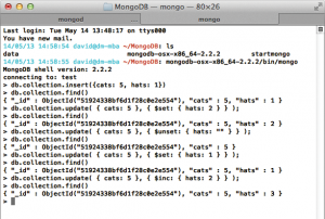 Abbildung 2: Mongo-Konsole: Gezielte Updates einzelner Felder mit &raquo;$set&laquo;, &raquo;$unset&laquo; und &raquo;$inc&laquo; schonen die Ressourcen.