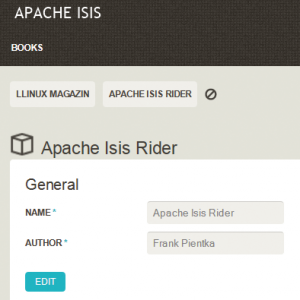 Abbildung 3b: Ein neues Buch ist angelegt – um das Speichern kümmern sich Isis und JDO.