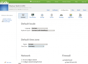 Abbildung 6: Obgleich das Webinterface von Suse Studio leicht ist, erlaubt es doch die Konfiguration vieler Parameter.