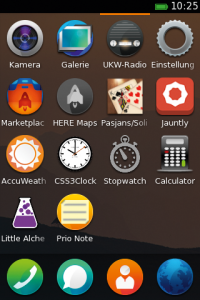 Abbildung 11: Die Buttons im Homescreen von Firefox OS sind nur Links auf HTML-Seiten.