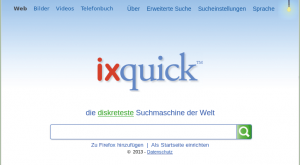 Abbildung 2: Die niederländische Meta-Suchmaschine Ixquick verspricht anonyme Suchanfragen bei angenehmen Reaktionszeiten.