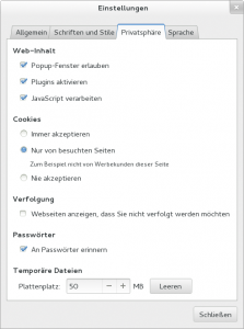Abbildung 3: der Gnome-Browser Epiphany arbeitet nach dem Motto "Weniger ist mehr".