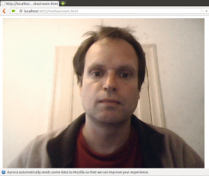 Abbildung 4: Erster Erfolg: Firefox spielt das Bild der lokalen Webcam im Browser ab.