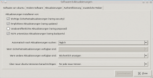 Abbildung 5: Unter »Software & Aktualisierungen« konfiguriert der Anwender am Ubuntu-Desktop Updates. Das schaut unter KDE und Gnome/Unity gleich aus und integriert sich in die Systemsteuerungen, hier KDE.