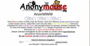 Abbildung 8: Anonymouse verspricht die eingetippte URL anonym anzufordern.