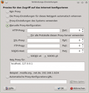 Abbildung 9: Um einen (anonymen) Proxy zu nutzen, sind nur die entsprechenden Einstellungen im Browser erforderlich.