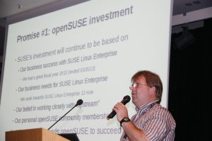 Suses Ralf Flaxa bei seiner Keynote.