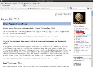 Abbildung 1: Einige der Feeds konnte Planet Planet nicht einsammeln und meldete verschiedene HTTP-Fehlercodes. Da die anderen Testkandidaten diese erfassten, lag das Problem nicht bei den Feeds selbst.