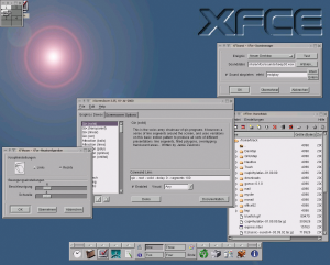 Abbildung 3: Der Xfce-Desktop mit seinem unschuldigem Xfree86-Charme im Jahre 2000.
