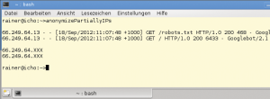 Abbildung 5: Diskret: Mit regulären Ausdrücken und Erfassungsgruppen anonymisiert C++11 gezielt den Hostanteil von Adressen im Webserverprotokoll.