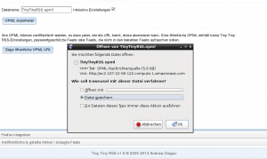 Abbildung 7: Pluspunkte gibt's für den komfortablen Admin-Bereich der Tiny-Tiny-RSS-Weboberfläche, die auch den Import und Export von OPML-Dateien per Mausklick erlaubt.