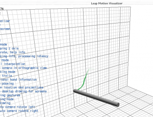 Abbildung 9: Der Visualizer hat einen Stift erkannt und blendet die anderen Finger automatisch aus.