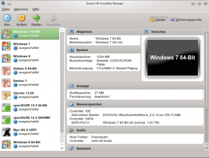 Abbildung 2: Aber auch ernsthafte Anwendungen, zum Beispiel die Virtualisierungssoftware Qemu und Virtualbox, nutzen die SDL unter anderem für ihre Bildschirmausgaben.
