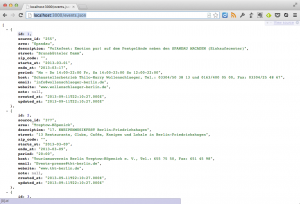 Abbildung 2: Ruby on Rails liefert in der Beispielanwendung Json-Daten für die Anzeige.