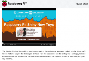 Eben Upton bei der Keynote der LinuxCon 2013.