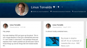 Linus Torvalds Google-Plus-Account.
