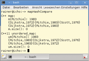 Abbildung 1: &raquo;std::map&laquo; und &raquo;std::unordered_map&laquo;: Im zweiten Fall sind die Schlüssel unsortiert.