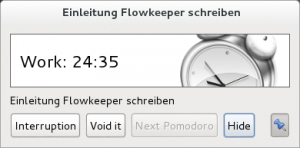 Abbildung 1: Der Flowkeeper-Countdown läuft – jetzt ist Arbeitszeit.
