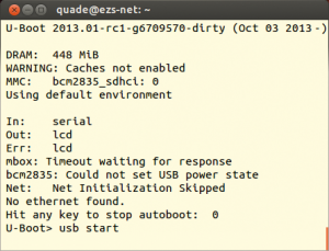 Abbildung 3: U-Boot auf dem Raspberry Pi meldet sich auf der seriellen Konsole.
