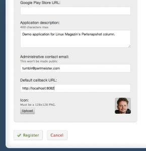 Abbildung 6: … unter Angabe der Callback-URL …