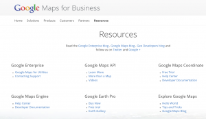 Abbildung 6: Karten-Engine, Maps-API, Maps Coordinate, Earth Pro und mehr: Google Maps for Business.