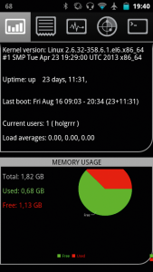Abbildung 7: Cura-Sysadmin zeigt die wichtigsten Monitoring-Daten auf einen Android-Blick.