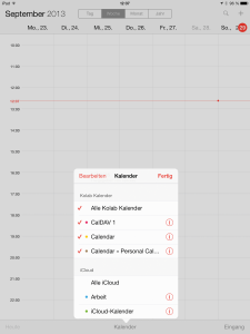 Abbildung 7: Mit I-Rony kommen erstmals auch die Besitzer von Apple-Geräten in den Kolab-Genuss, hier der Kalender eines iPad.