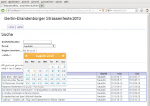 Abbildung 1: Dank Tntnet lässt sich die Website für die Veranstaltungssuche auch in C++ programmieren.
