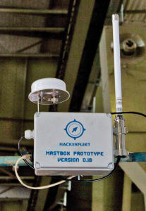 Abbildung 3: Die Mastbox ist wasserdicht und sturmerprobt, die Antenne kardanisch aufgehängt, damit der Empfang auch bei stark geneigtem oder schwankendem Schiff klappt.
