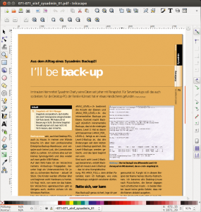 Abbildung 1: Inkscape erhält das Layout des Artikels, der Text lässt sich zeilenweise nachbearbeiten.