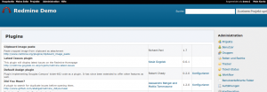 Abbildung 3: Über das Administrationsinterface von Redmine lassen sich Plugins einbinden und konfigurieren.