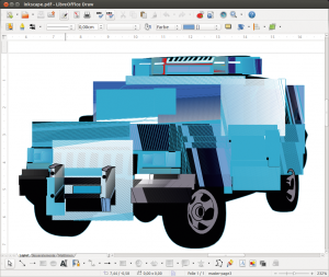 Abbildung 5: Obwohl Draw ein Vektorzeichenprogramm ist, verstümmelte es den in Inkscape produzierten Polizeiwagen.