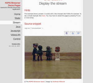Abbildung 7: Einbruch erkannt: Die Webseite des Mjpeg-Streamers.