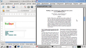 Abbildung 3: Der proprietäre Adobe Reader (rechts) gehört normalerweise nicht in Knoppix, Libre Office (links) dagegen schon.