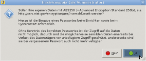 Abbildung 8: Optional kann der Anwender seine sensiblen Daten stark verschlüsselt speichern.