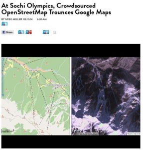 Sotschi (links) bei Openstreetmap und (rechts) bei Google Maps.