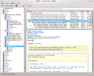 Der IMAP-Client Trojitá in Aktion. (Quelle: http://trojita.flaska.net)