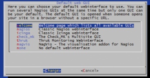 Abbildung 2: Auch bei der Weboberfläche bietet die Open Monitoring Distribution einen einfachen Dialog mit Wahlmöglichkeit.
